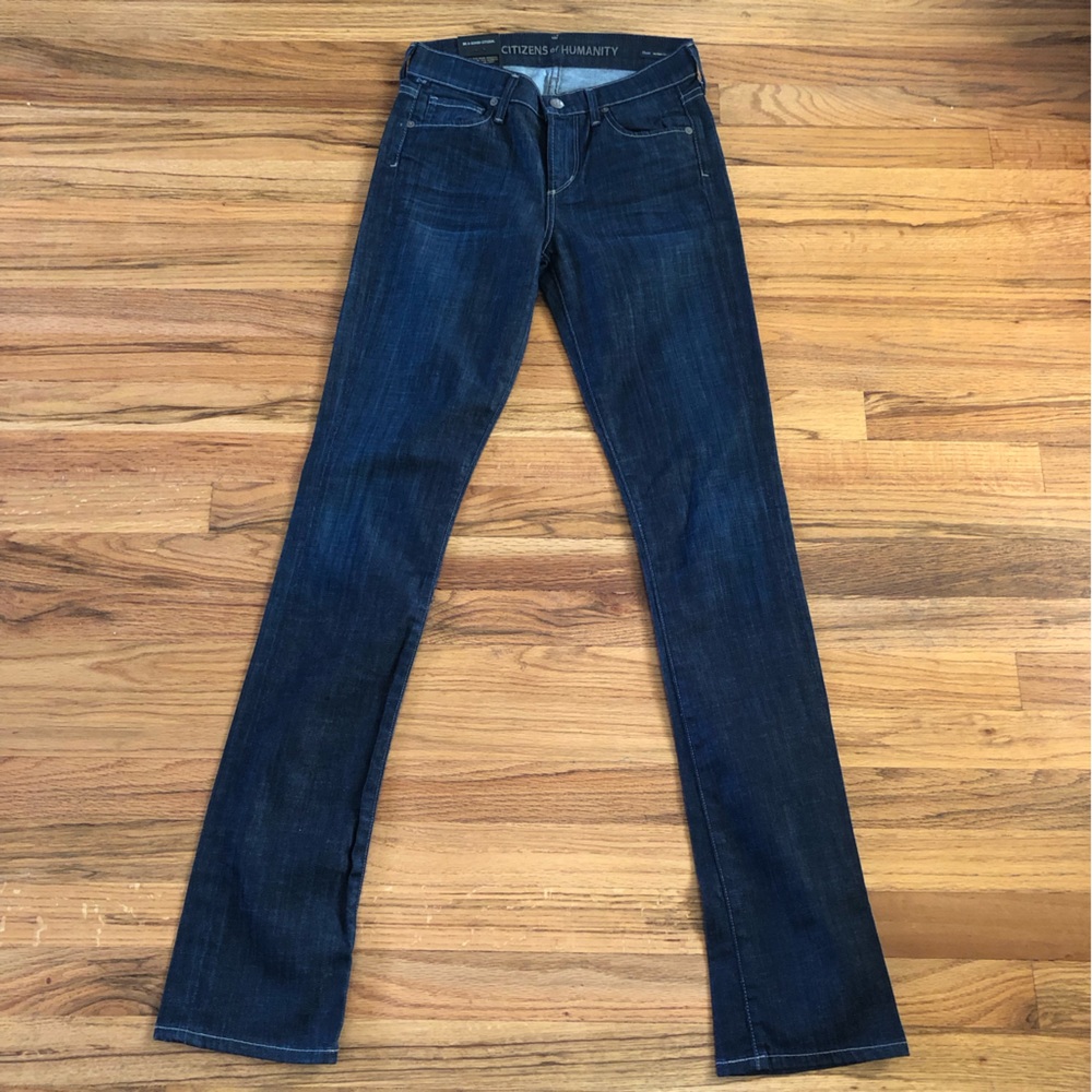 Citizens of Humanity straight leg jeans low mid rise slim fit classic blue 25